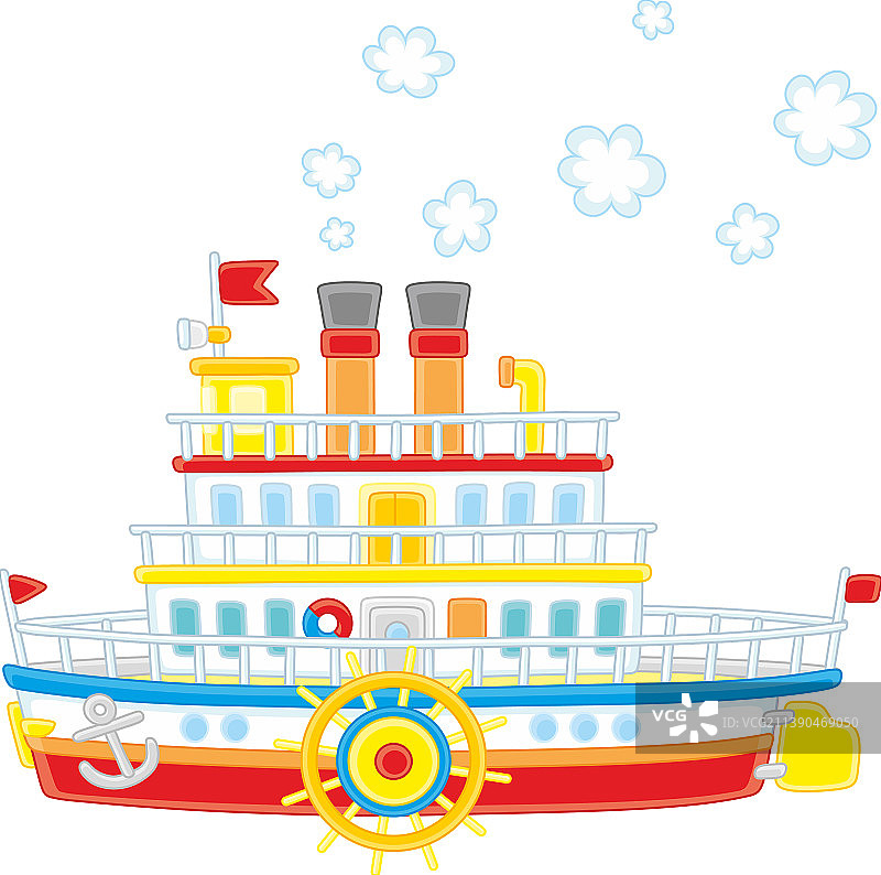 老式客运蒸汽船图片素材