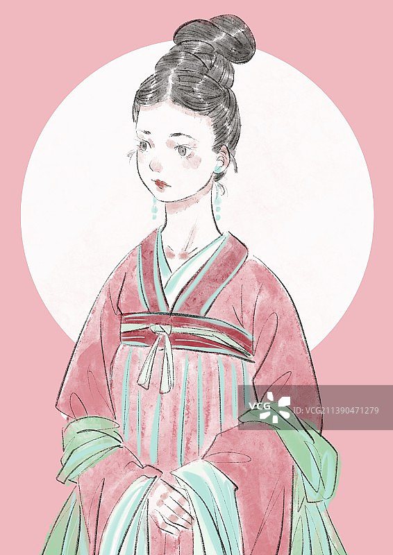 古风女孩插画图片素材