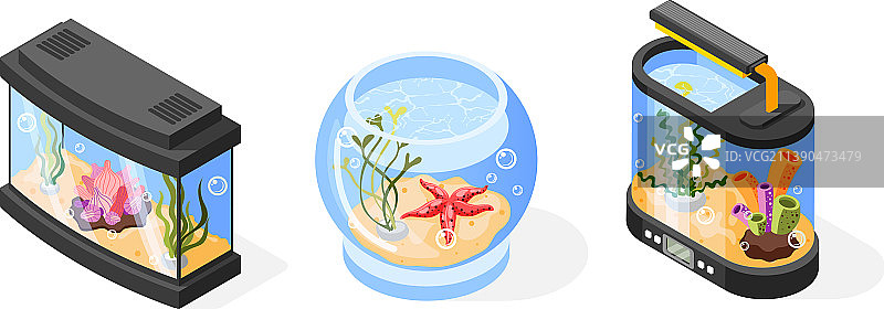 2.5D水族馆套装图片素材