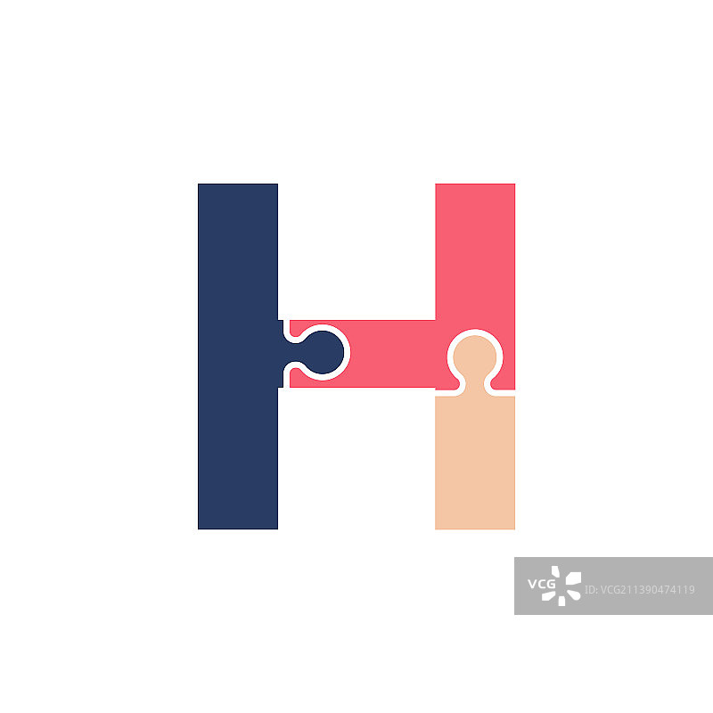 首字母H团队拼图图片素材