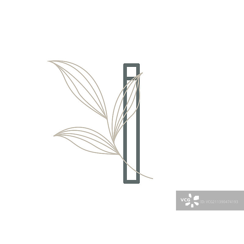 字母I花卉植物自然标志图片素材