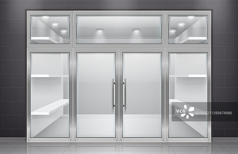 店铺玻璃门图片素材