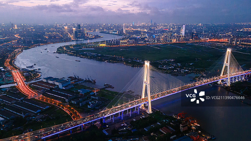 徐浦大桥夕阳落日图片素材