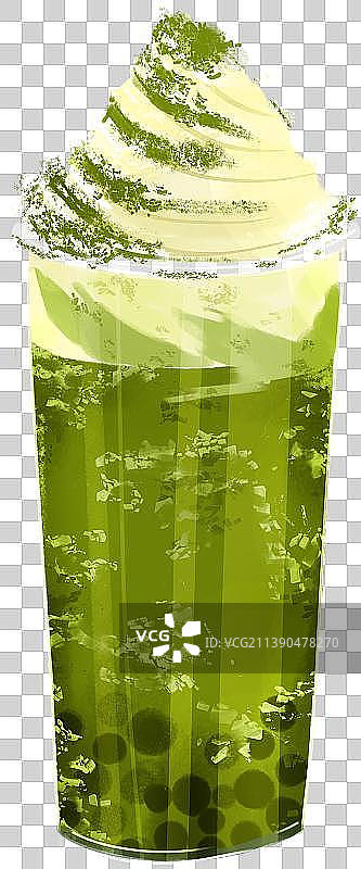 夏季抹茶雪顶冷饮冰品图片素材