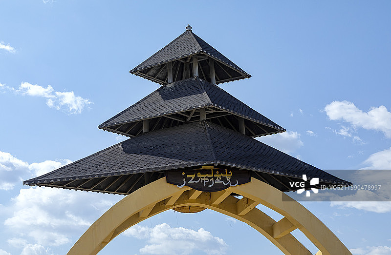 江布拉克景区的大门，江布拉克景区图片素材