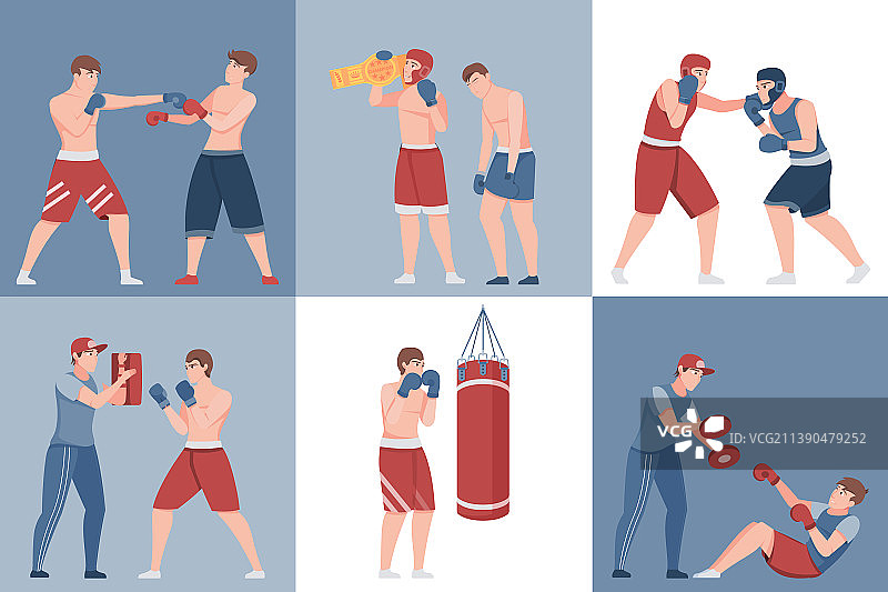 拳击六方构图图片素材