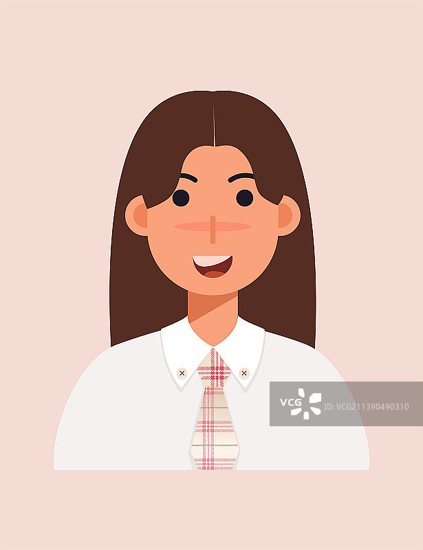 身着的职业装女孩头像证件照矢量插画素材图片素材
