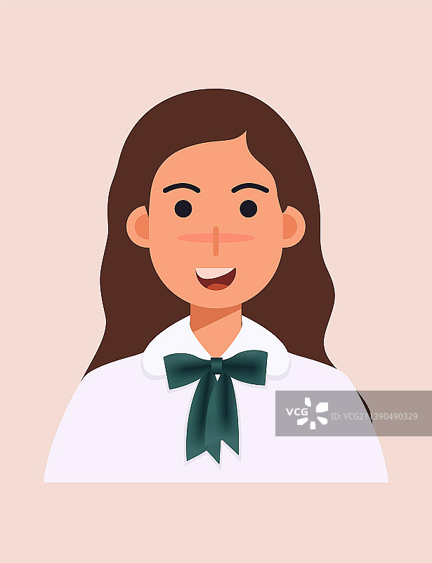 身着的职业装女孩头像证件照矢量插画素材图片素材