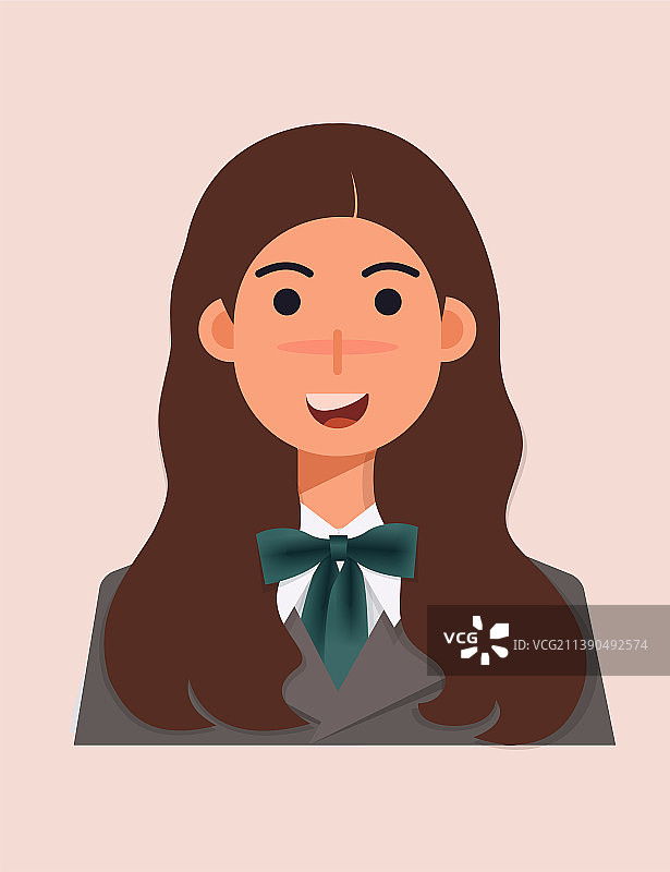 身着的职业装女孩头像证件照矢量插画素材图片素材