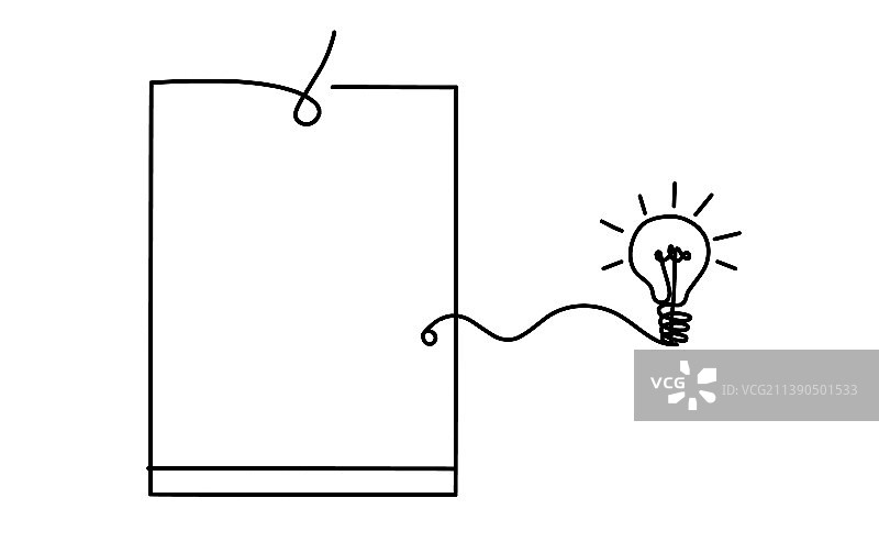 带有灯泡线条画的抽象纸张图片素材