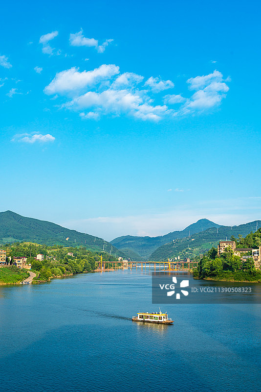 夏日渠江图片素材