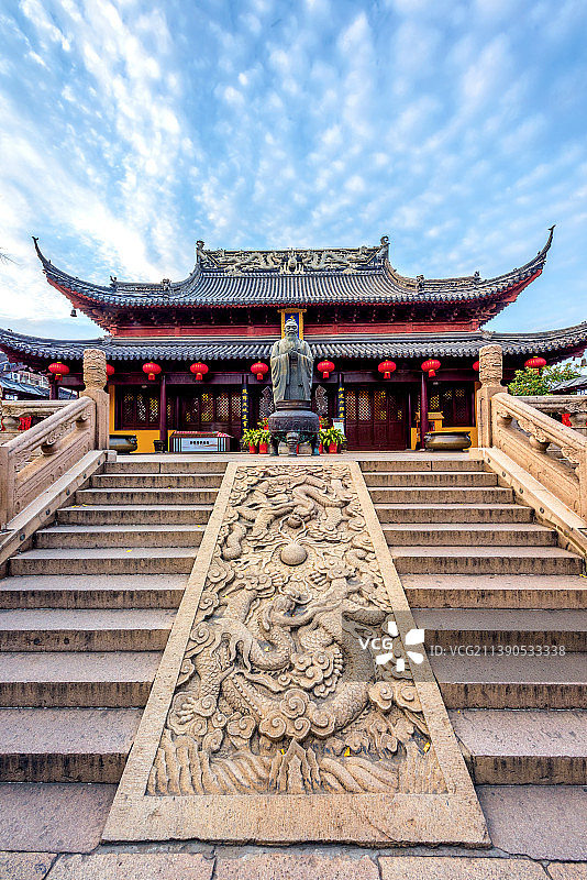 中国江苏南京夫子庙大成殿的丹陛石图片素材