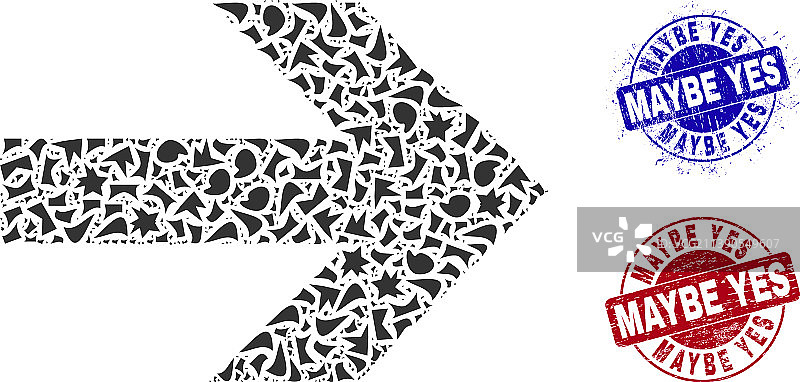 碎片马赛克箭头右图片素材