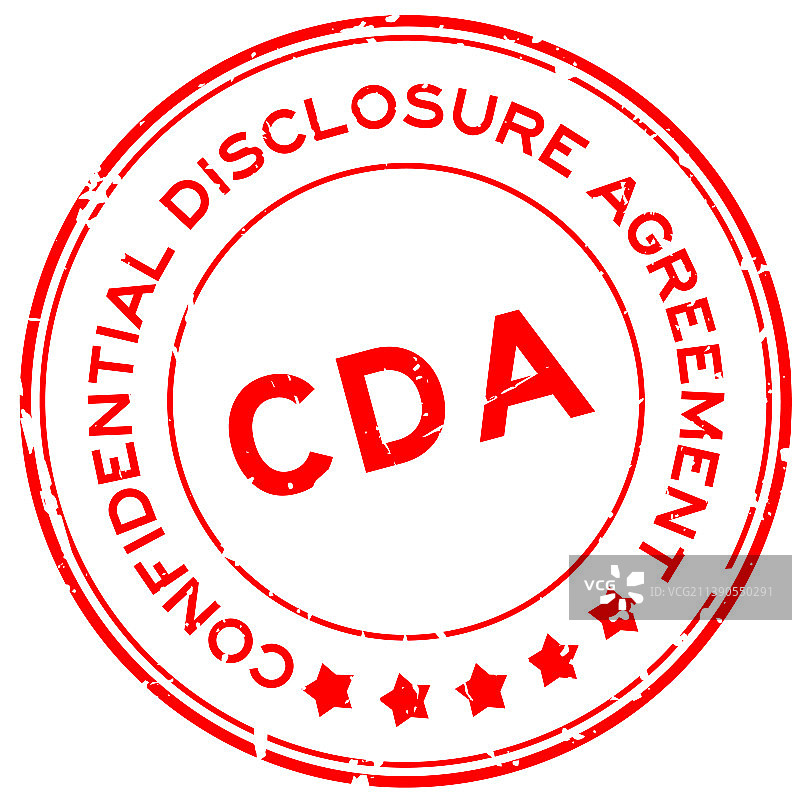 红色Grunge风格的保密首字母缩写CDA印章图片素材