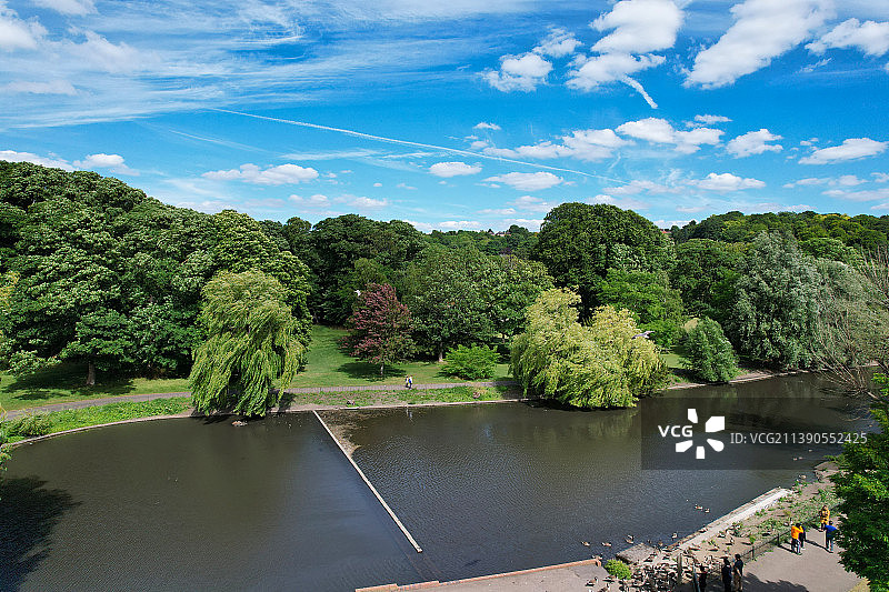 英国卢顿沃顿公共公园鸟瞰图片素材