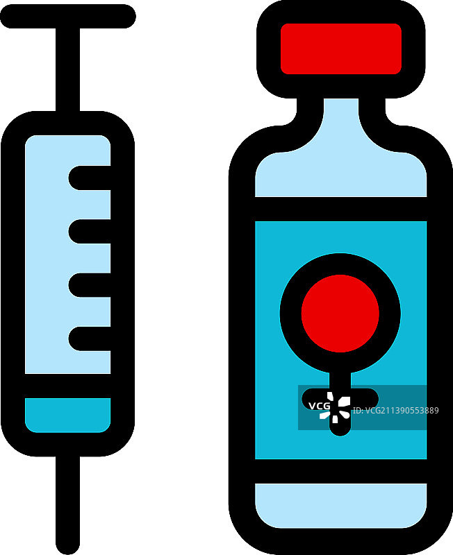 激素替代疗法彩色图标图片素材
