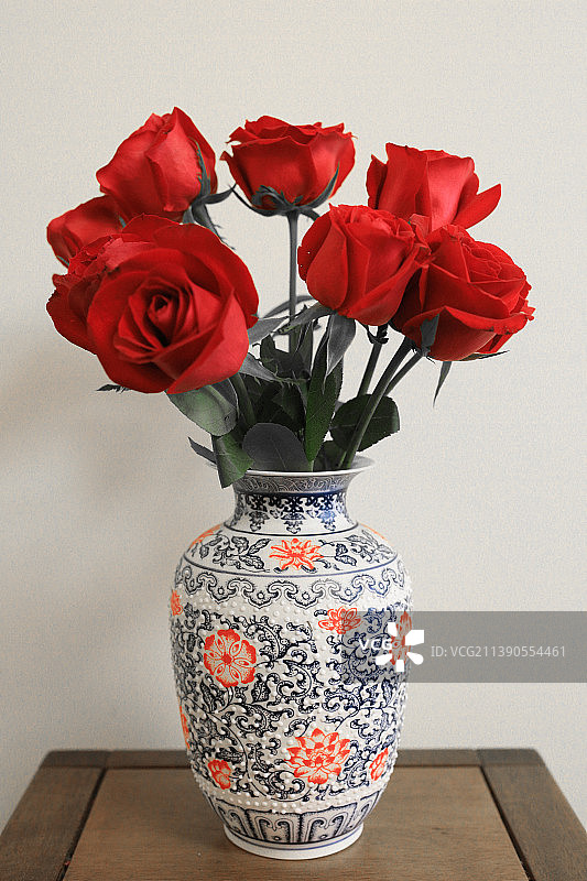 玫瑰花瓶图片素材
