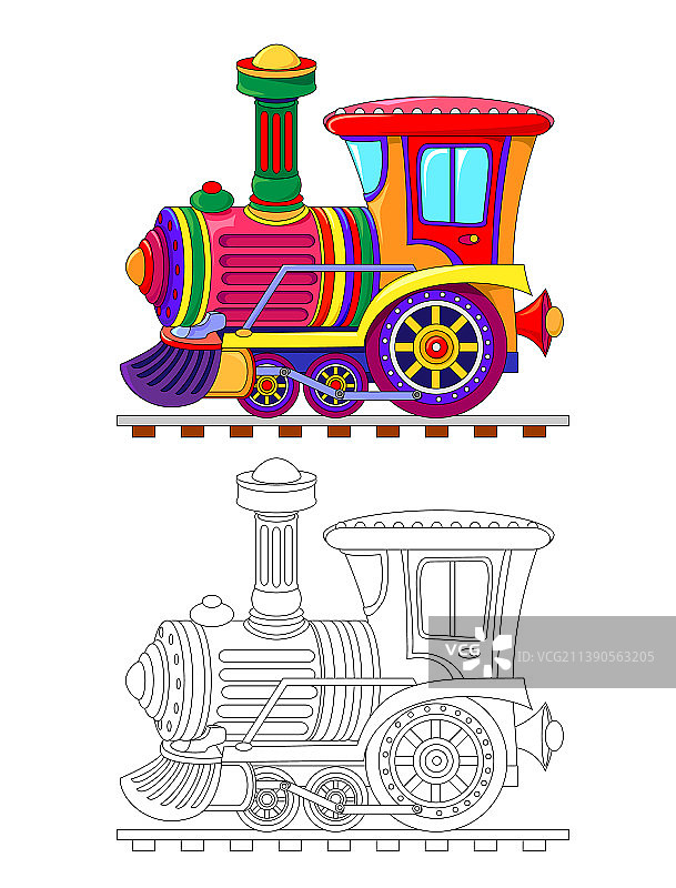 儿童玩具模型涂色书图片素材