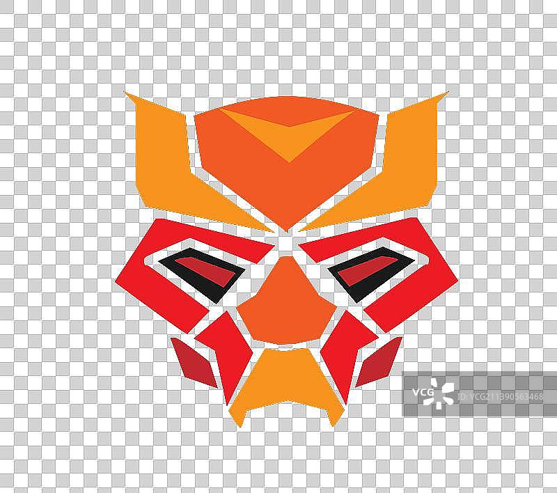 彩色色块虎头标志形象的矢量图图片素材