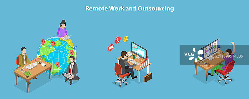 三维等距平面概念图片素材