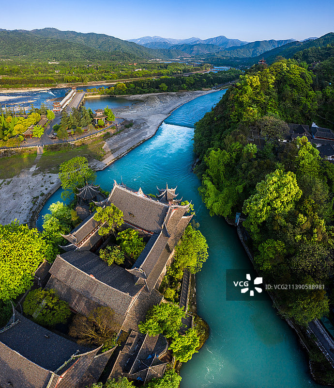 都江堰水利工程核心——宝瓶口图片素材