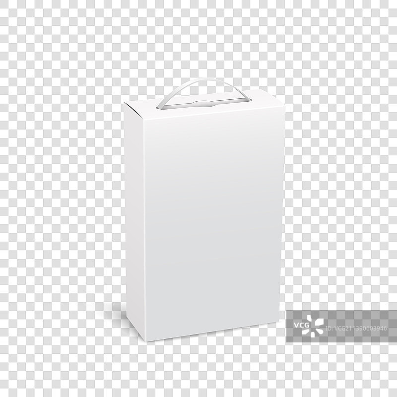 带手柄的白色逼真包装盒图片素材