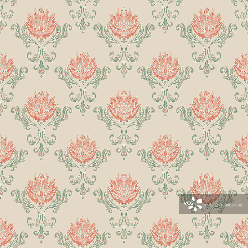 复古花卉无缝图案图片素材