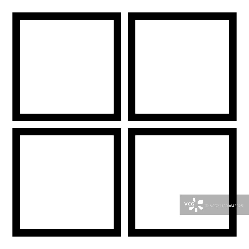 白色背景上的正方形扁平图标图片素材