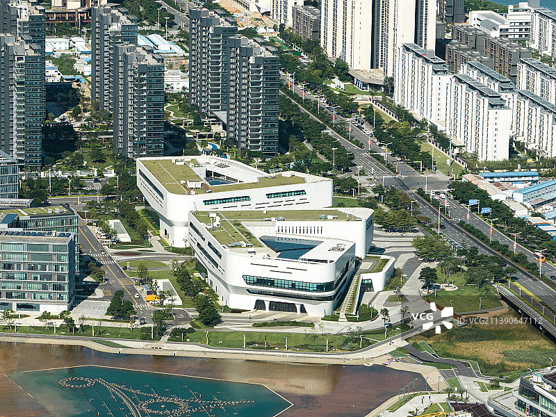 航拍珠海金湾航空新城城市风光图片素材