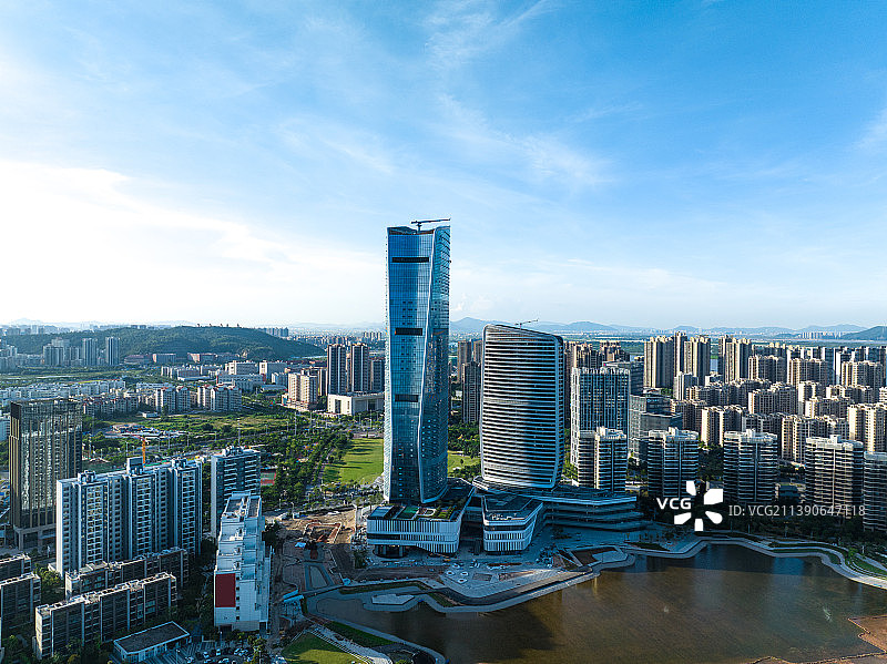 航拍珠海金湾航空新城城市风光图片素材