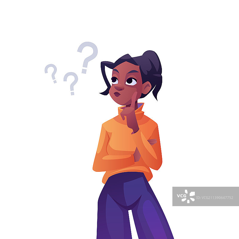 提问的少女图片素材