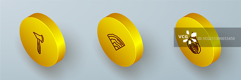 2.5D木制斧头梁和抓斗线条图片素材