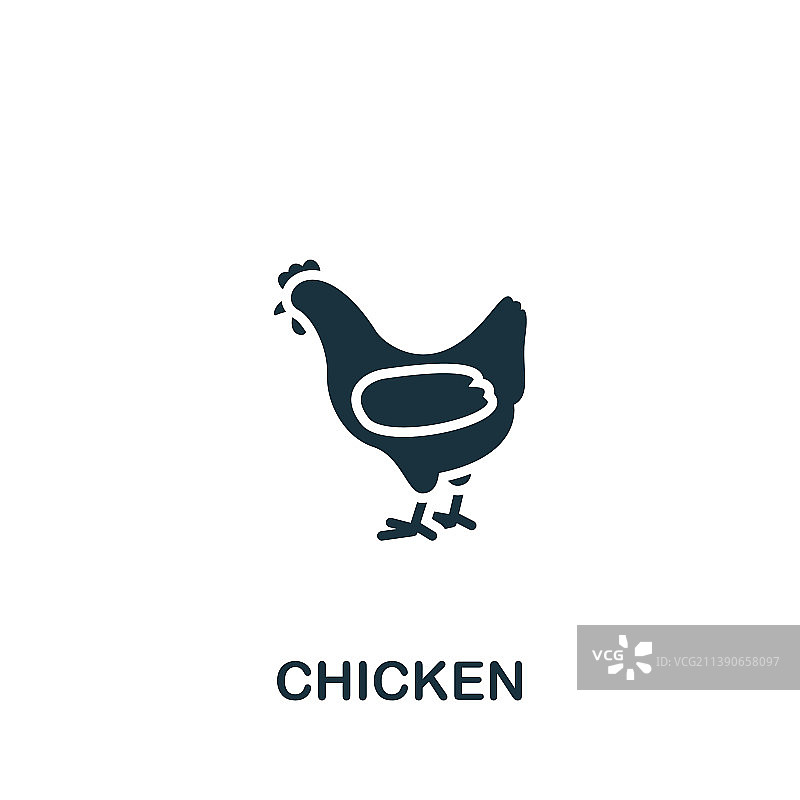 单色简约的鸡肉图标图片素材