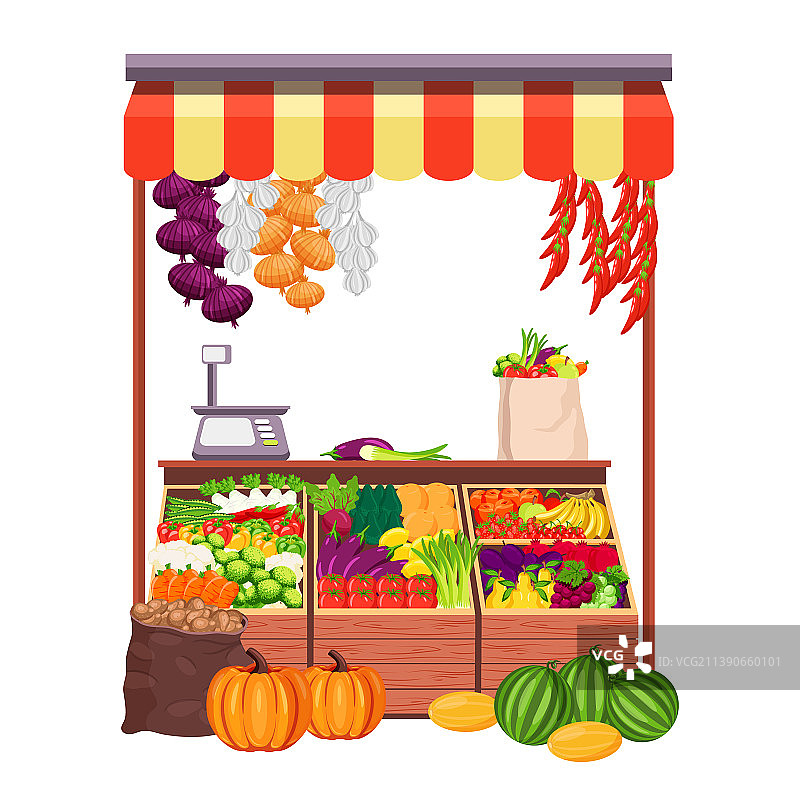 水果市场或农贸摊位和食品摊位图片素材