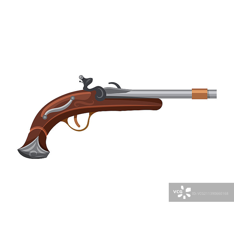 左轮手枪或手枪，复古手枪或猎枪图片素材