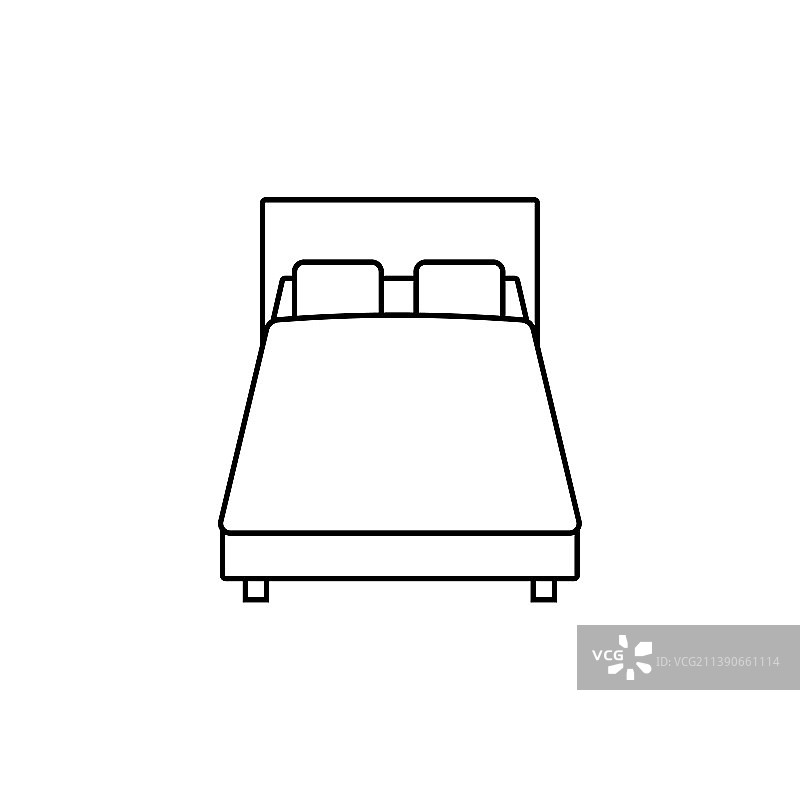 双人床线条图标图片素材