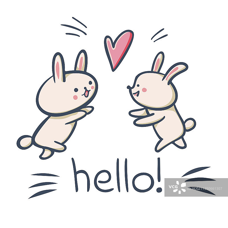 手绘卡通趣味兔子图片素材
