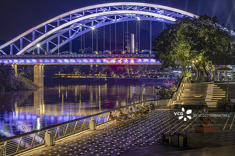 釜溪夜色·毛家坝图片素材