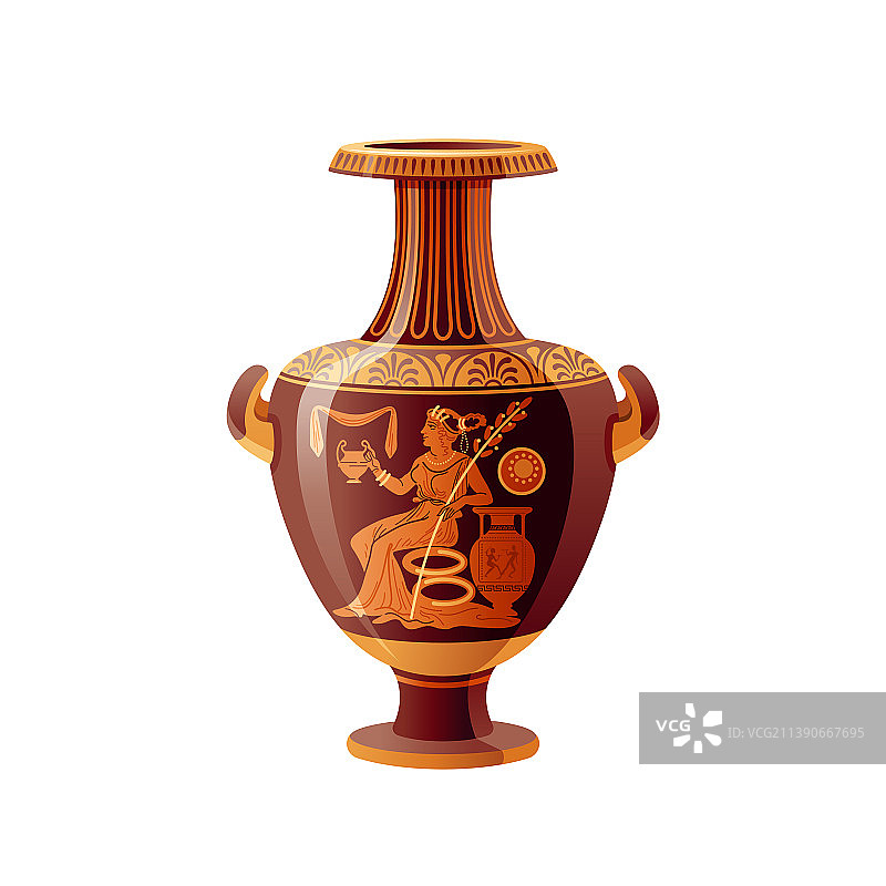 希腊花瓶古代陶器3D古董图片素材