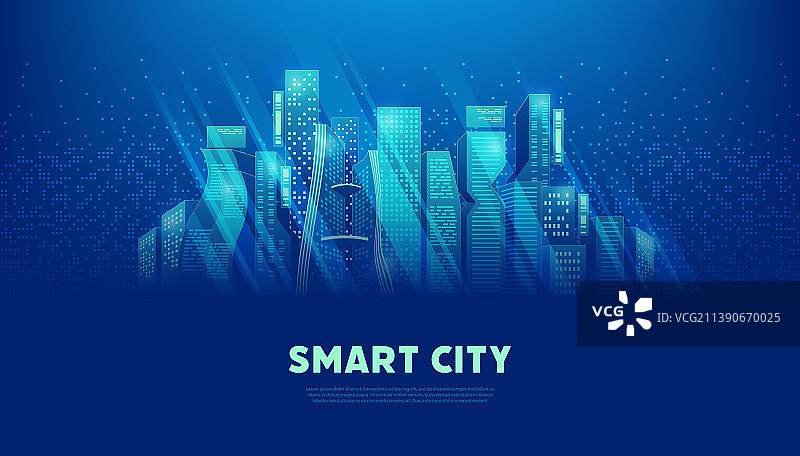 数字城市或未来城市概念图片素材