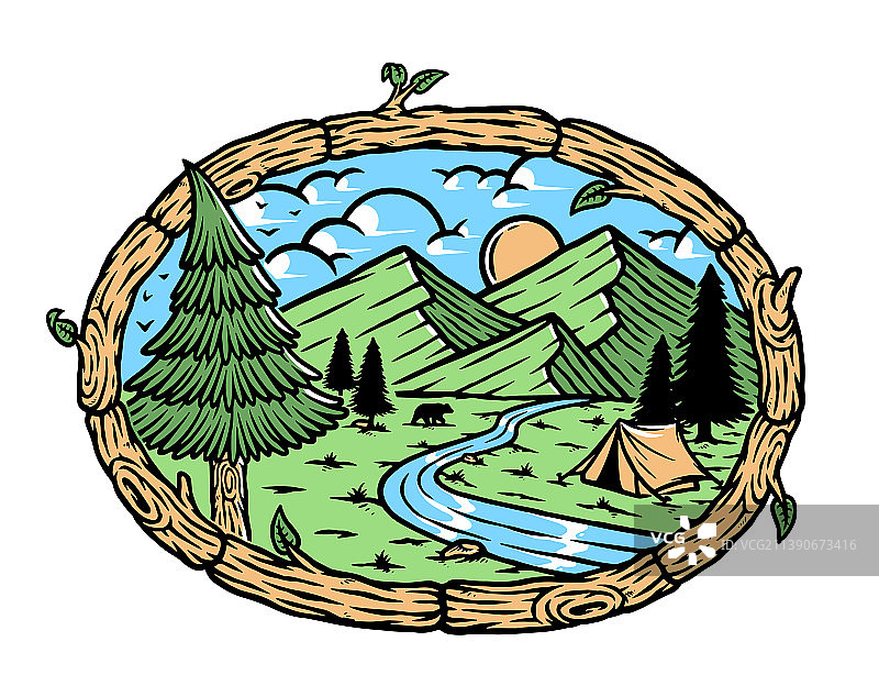 清晨壮丽山景图片素材