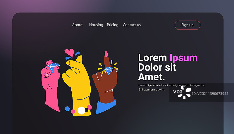 混血女性戴着钻戒的手图片素材