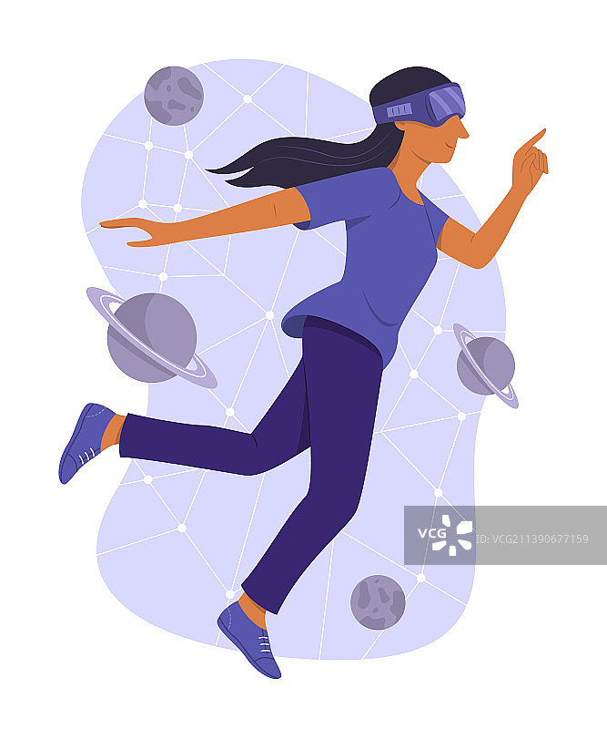 戴着VR眼镜的女人图片素材