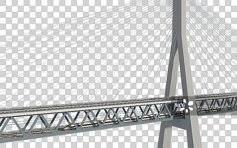 铁路公路二用斜拉桥图片素材