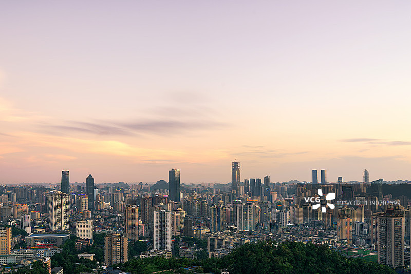 贵阳日落全景图片素材