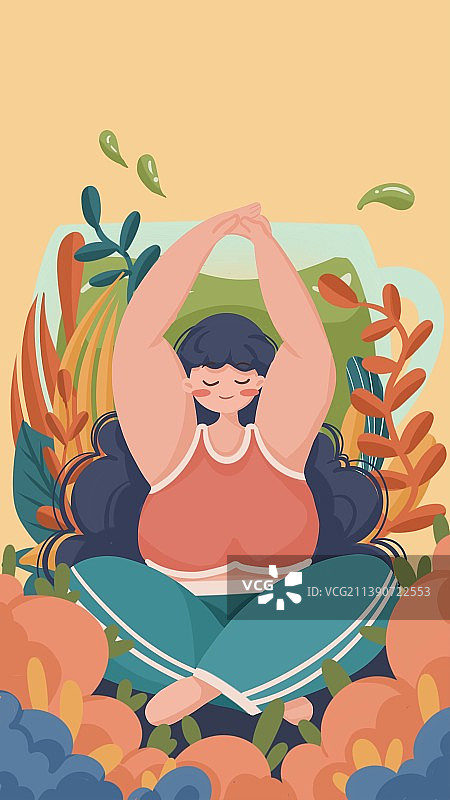 健身锻炼做瑜伽减肥的女孩图片素材