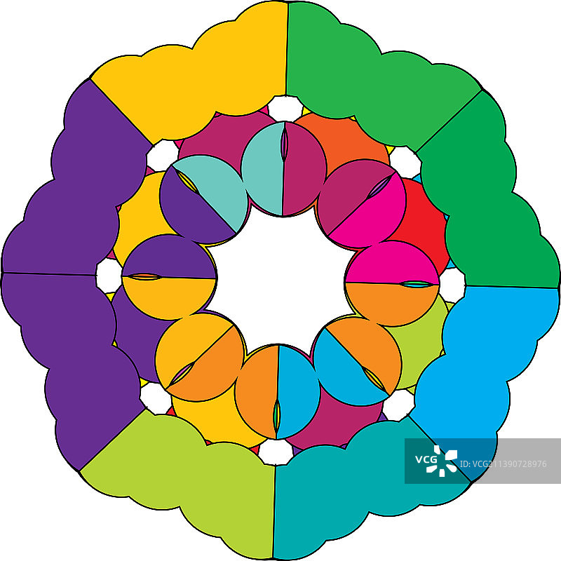 七彩神圣几何图标抽象莲花图片素材