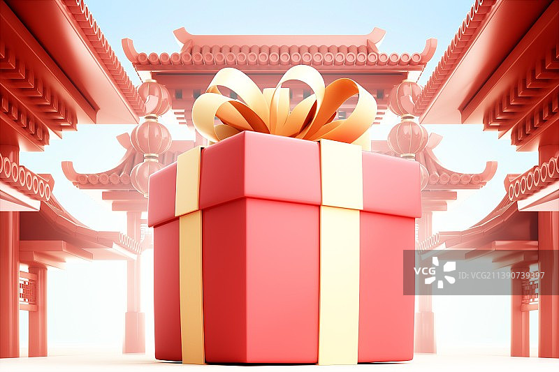 3D渲染的中国风场景图片素材