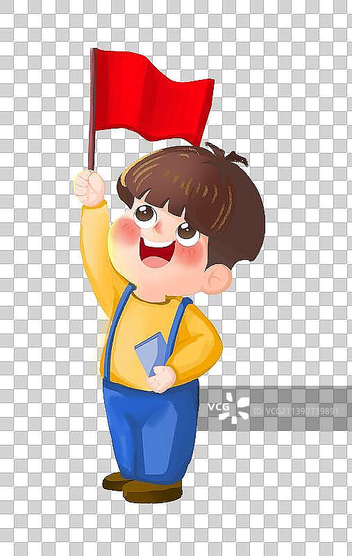 举旗男孩素材站姿图片素材