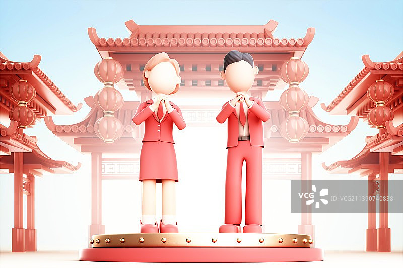 3D渲染的卡通人物图片素材